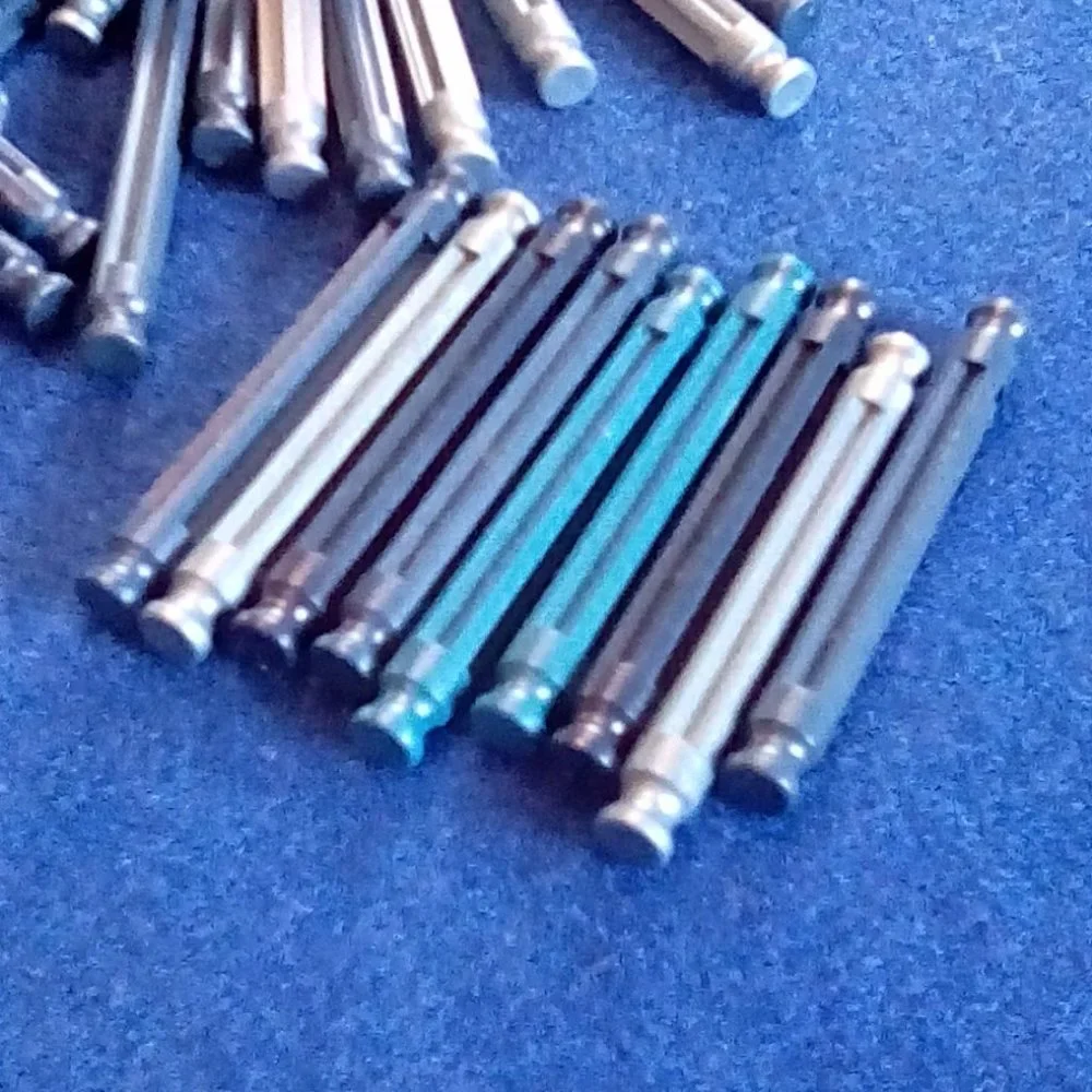 K'NEX 54mm rods blue, lt blue, gray